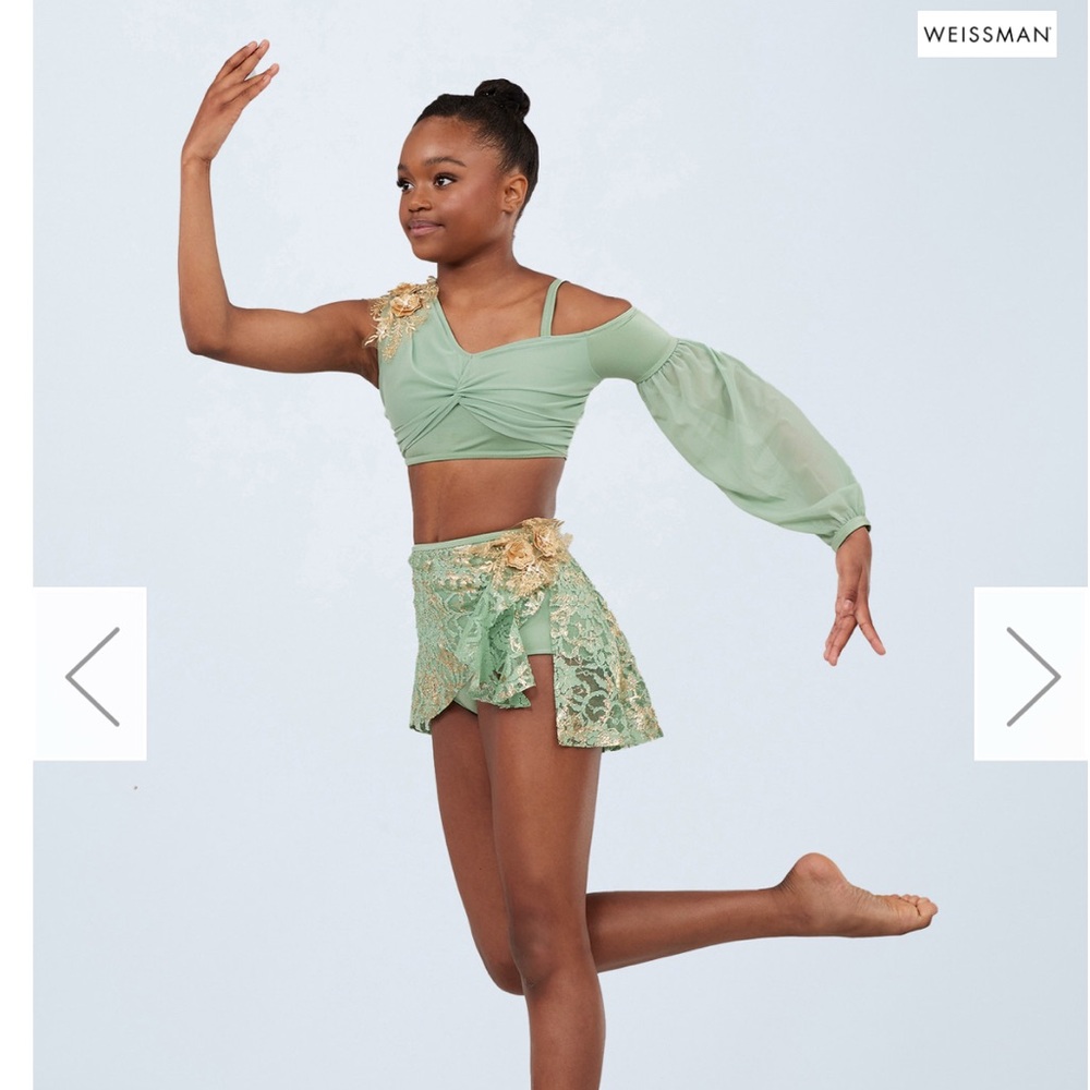 Weissman Green Lace Dance Costume
